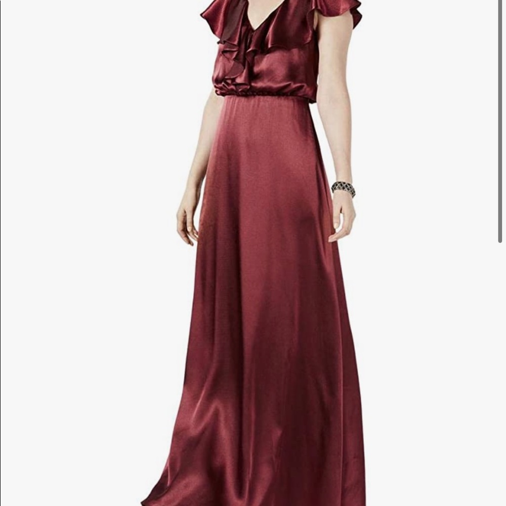 Satin Maroon Evening Dress